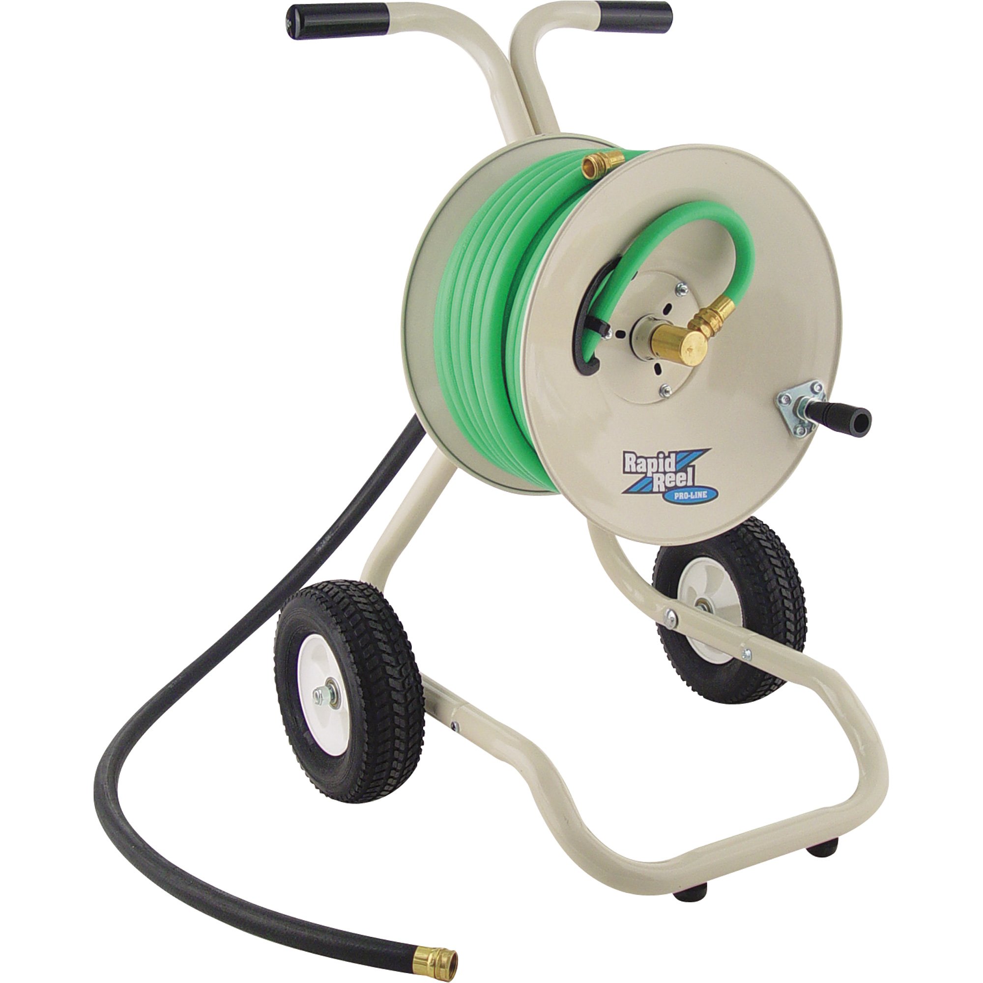 Rapid Reel Water Hose Reel With Cart — 150 PSI, Holds 5/8in. x 150ft. Hose, Almond --- Replaced by Item# 159157